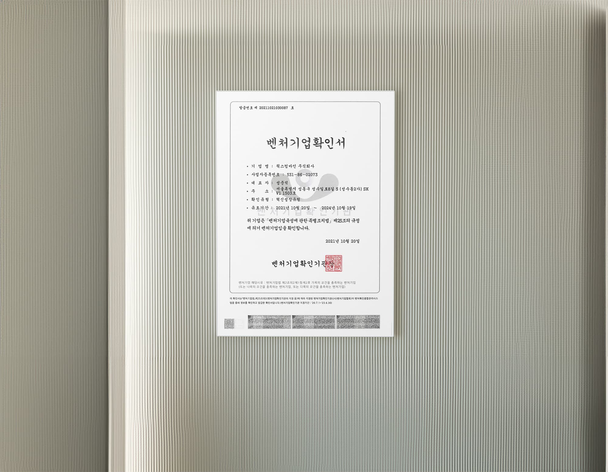 벤처기업 인증